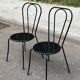 Pair of vintage bistro chairs in black metal — Terrace & Balcony