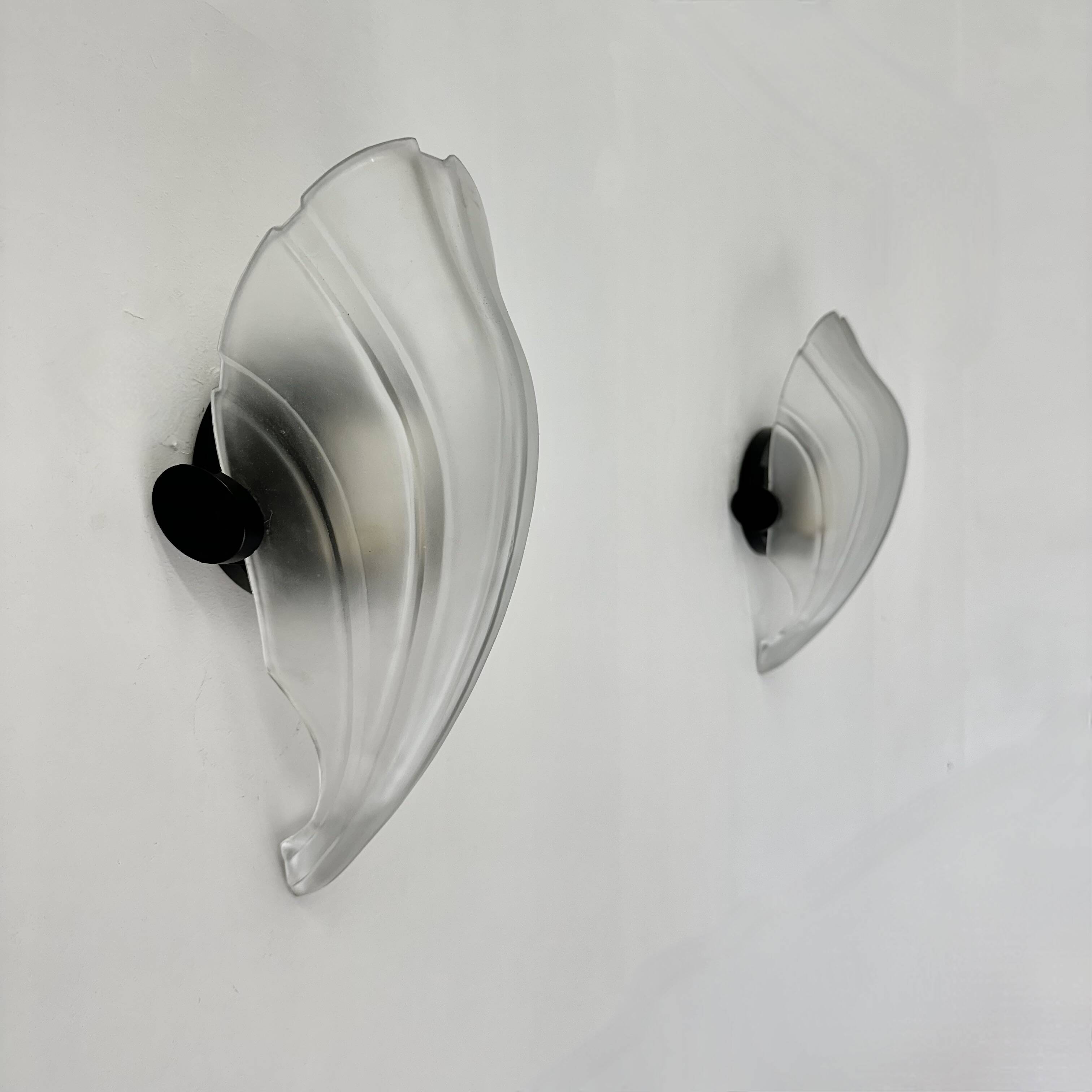 Pair of post modern shell wall lamps , 1980s