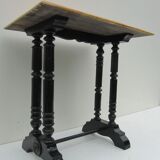 Wooden side table painted in faux marble