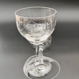 Set of 5 cut crystal glasses