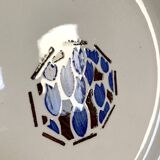 6 soup plates, ironstone from Longchamp, Arlette pattern, 1950s