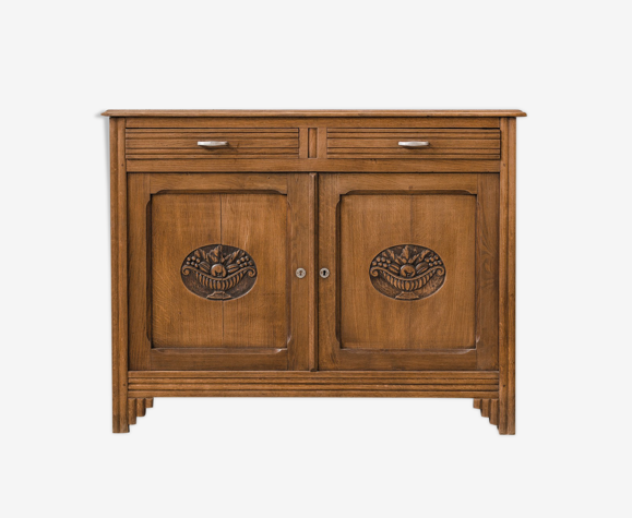 Buffet bois chêne foncé brut