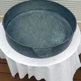 Large vintage industrial zinc basin with spout.