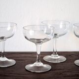 Set of 4 glass champagne glasses