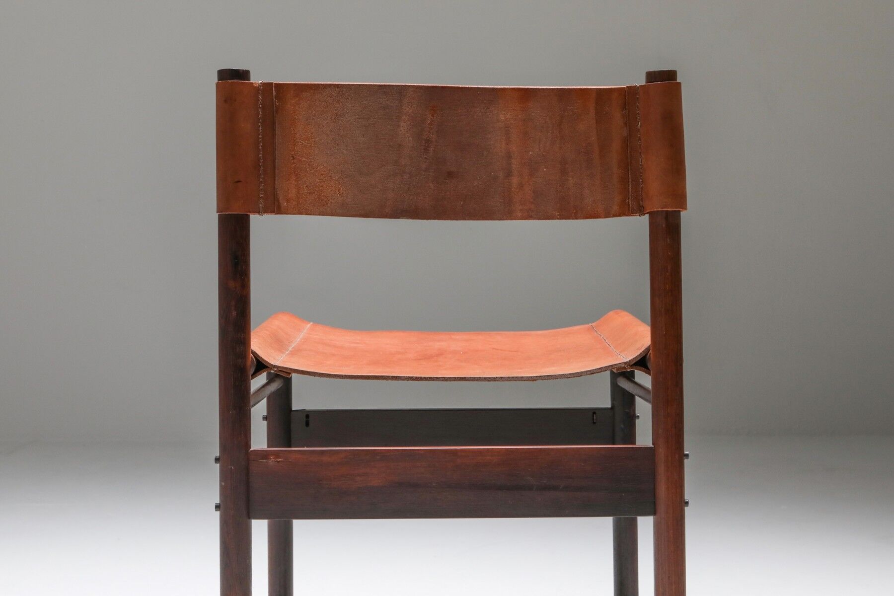 Zalszupin Jacaranda Dining Room Chairs with Saddle 1950 Cognac Leather Seats