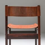 Chaises de Salle à Manger Zalszupin Jacaranda avec sièges en cuir cognac Saddle 1950