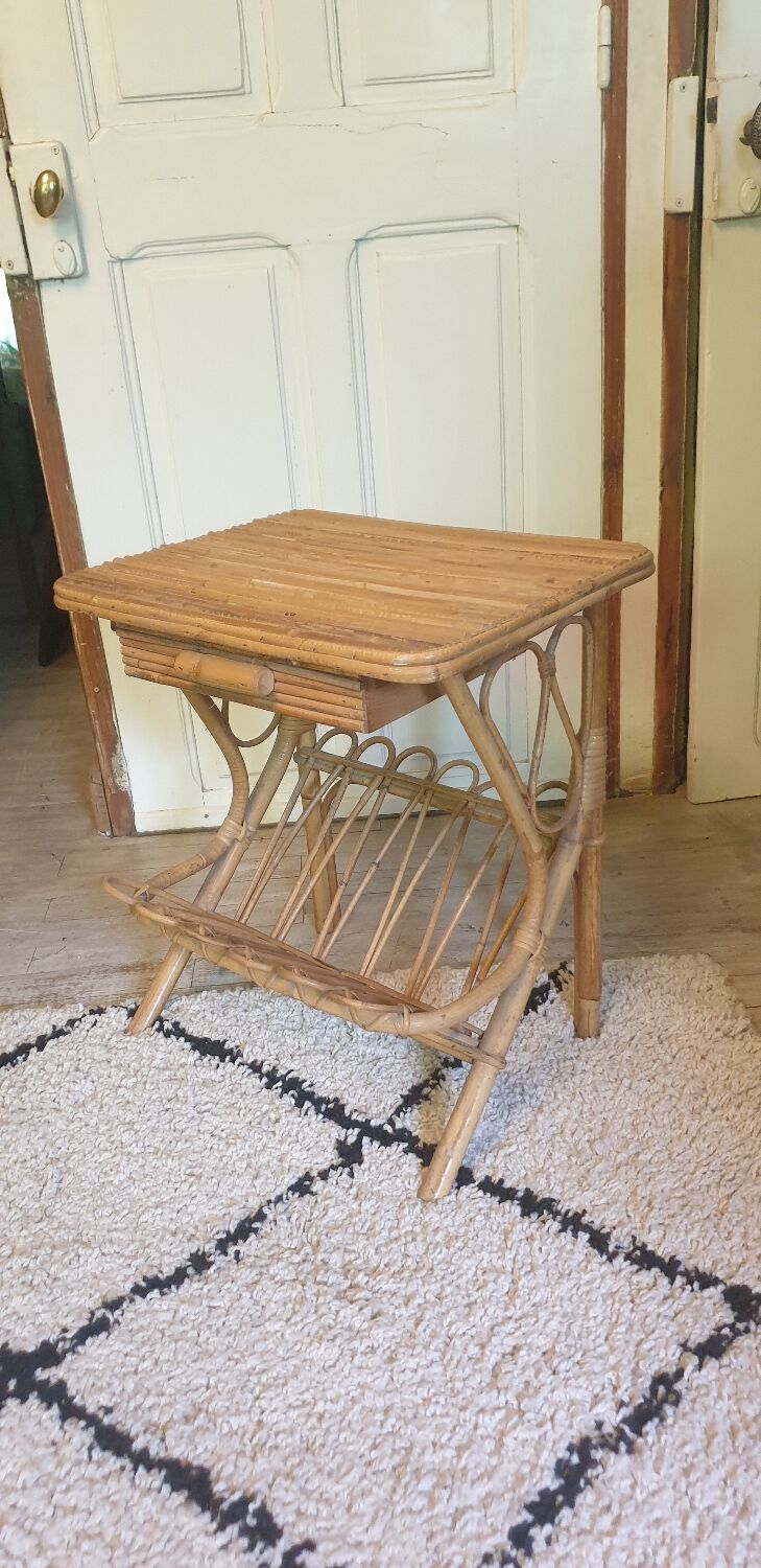 Rattan bedside table