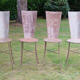 Set de 4 chaises métalliques, XXème