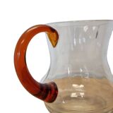 Vintage Design Water Carafe With Amber Glass, 1930/50s