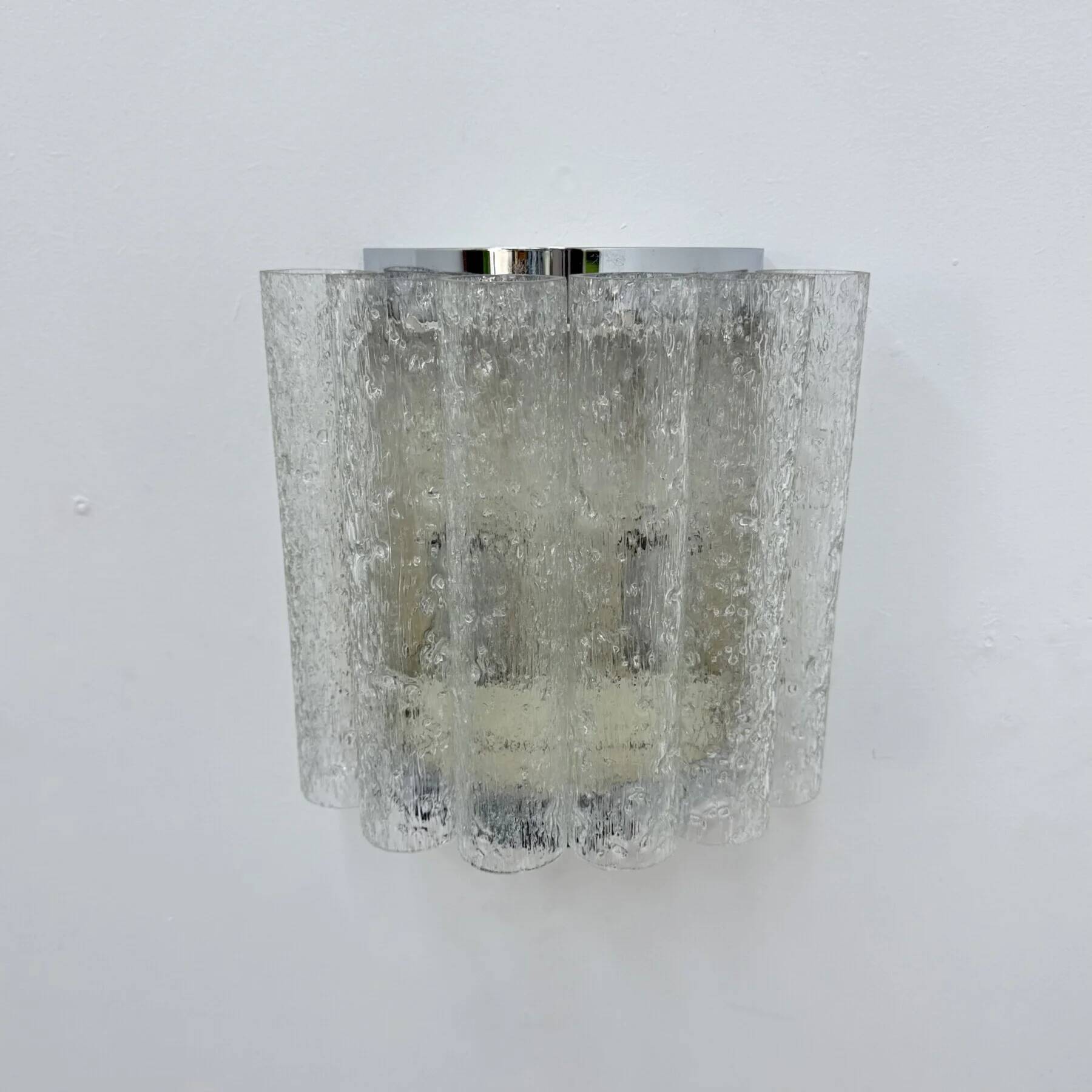 Mid-century glass tube Doria Leuchten wall lamp / sconce, 1970s
