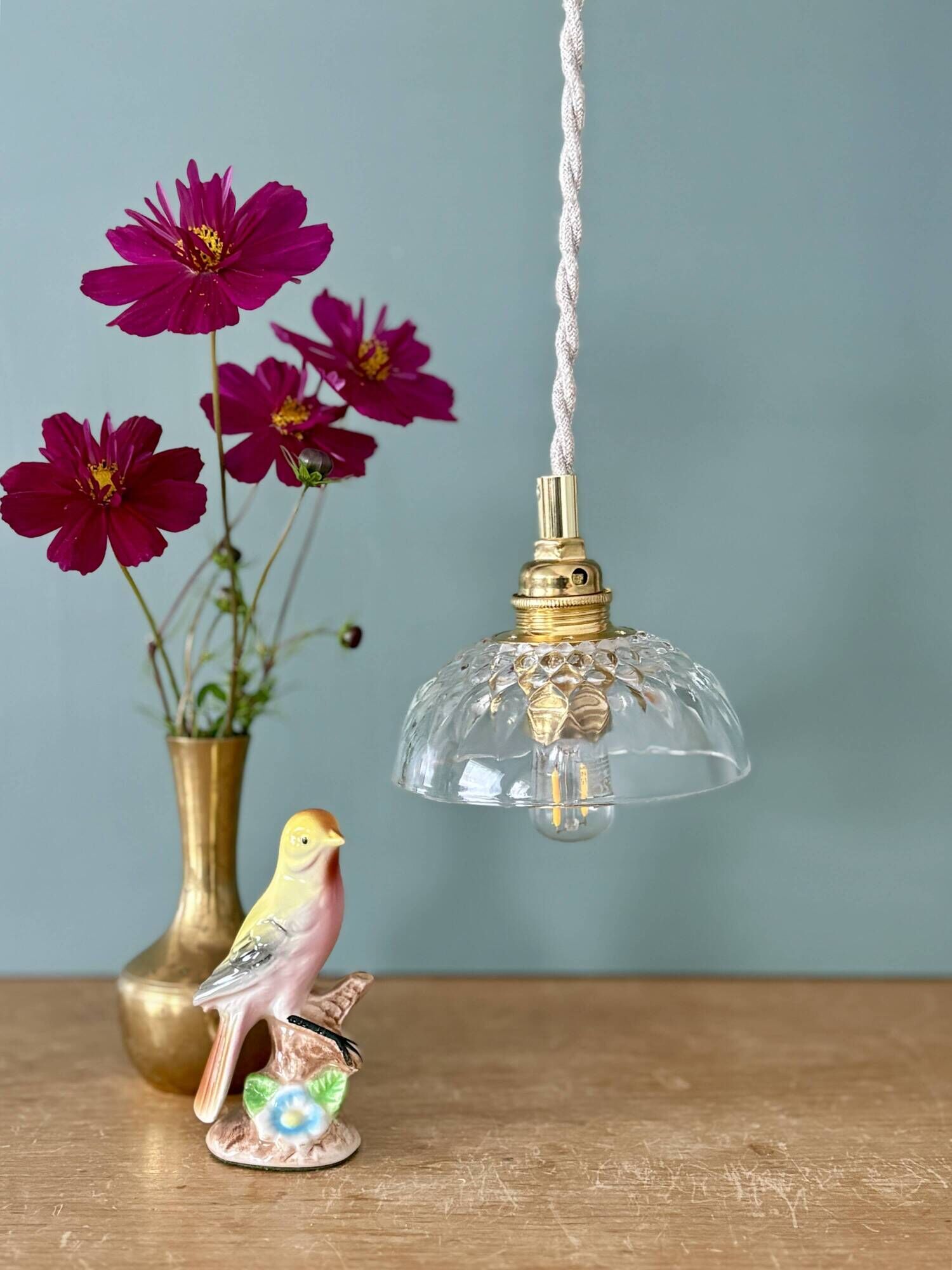 Vintage glass pendant light - tableware collection (UD1)