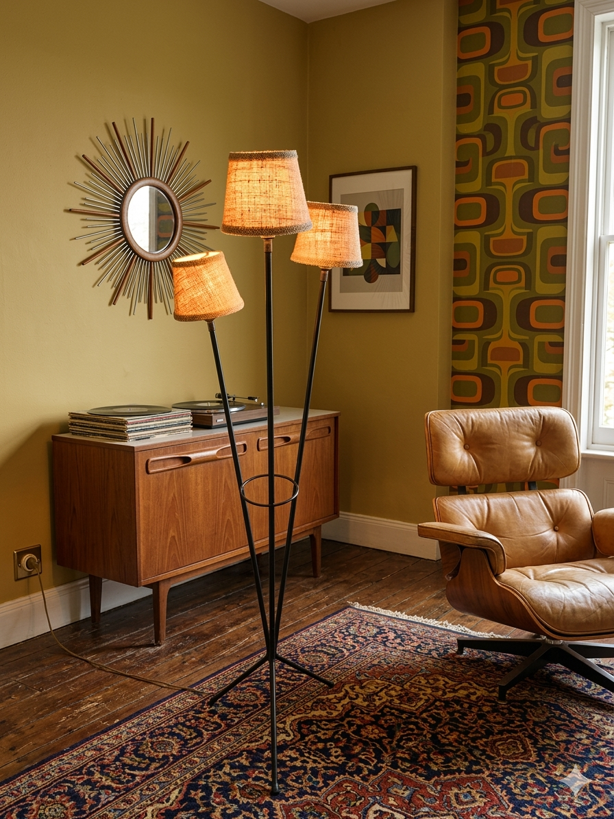 1960s tripod floor lamp