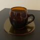 4 tasses verre bullé avec sous tasse marron clair