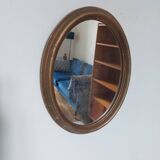 Vintage oval gilded wood mirror