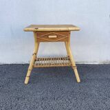 Rattan bedside and bamboo