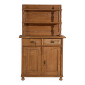Antique pine dresser – European rustic furniture with shelves – circa 1940