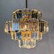 Kinkeldey 4-tier cut crystal chandelier, gilt brass, 1970s, Germany