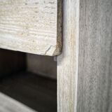 Vintage bedside table with compass legs