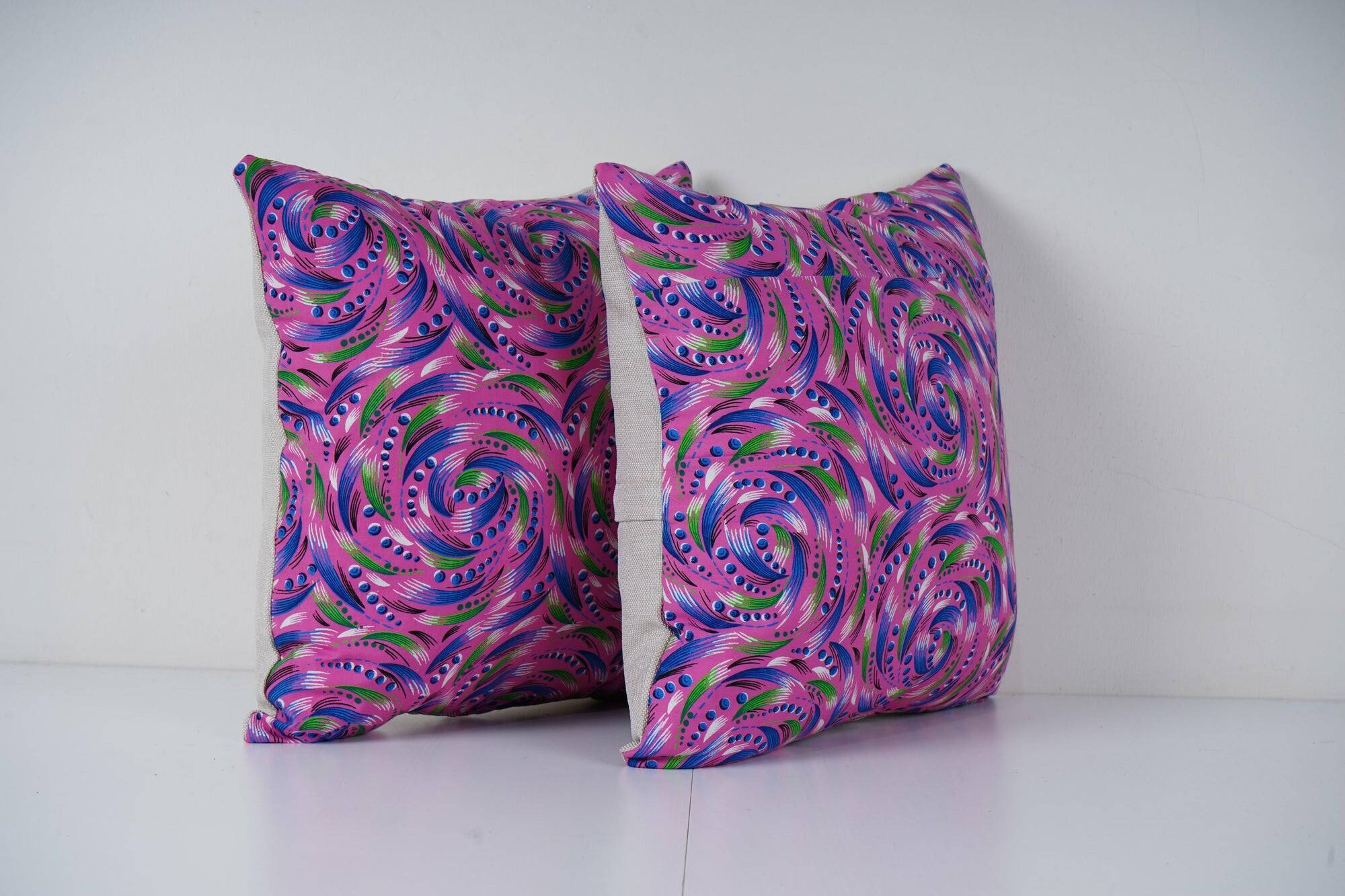 Set of 2 vintage Turkish cushion covers 41x41 cm