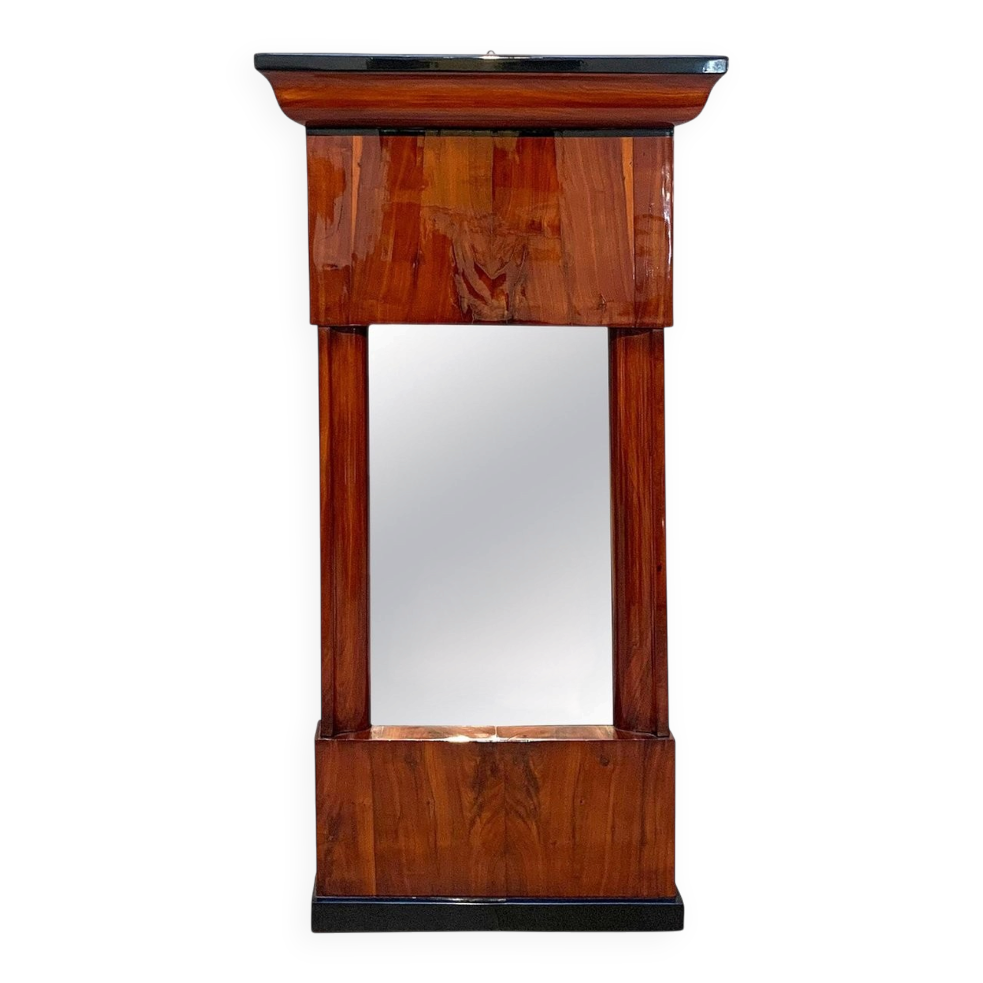 Small Biedermeier Wall Mirror, Cherry Veneer, South Germany, circa 1820