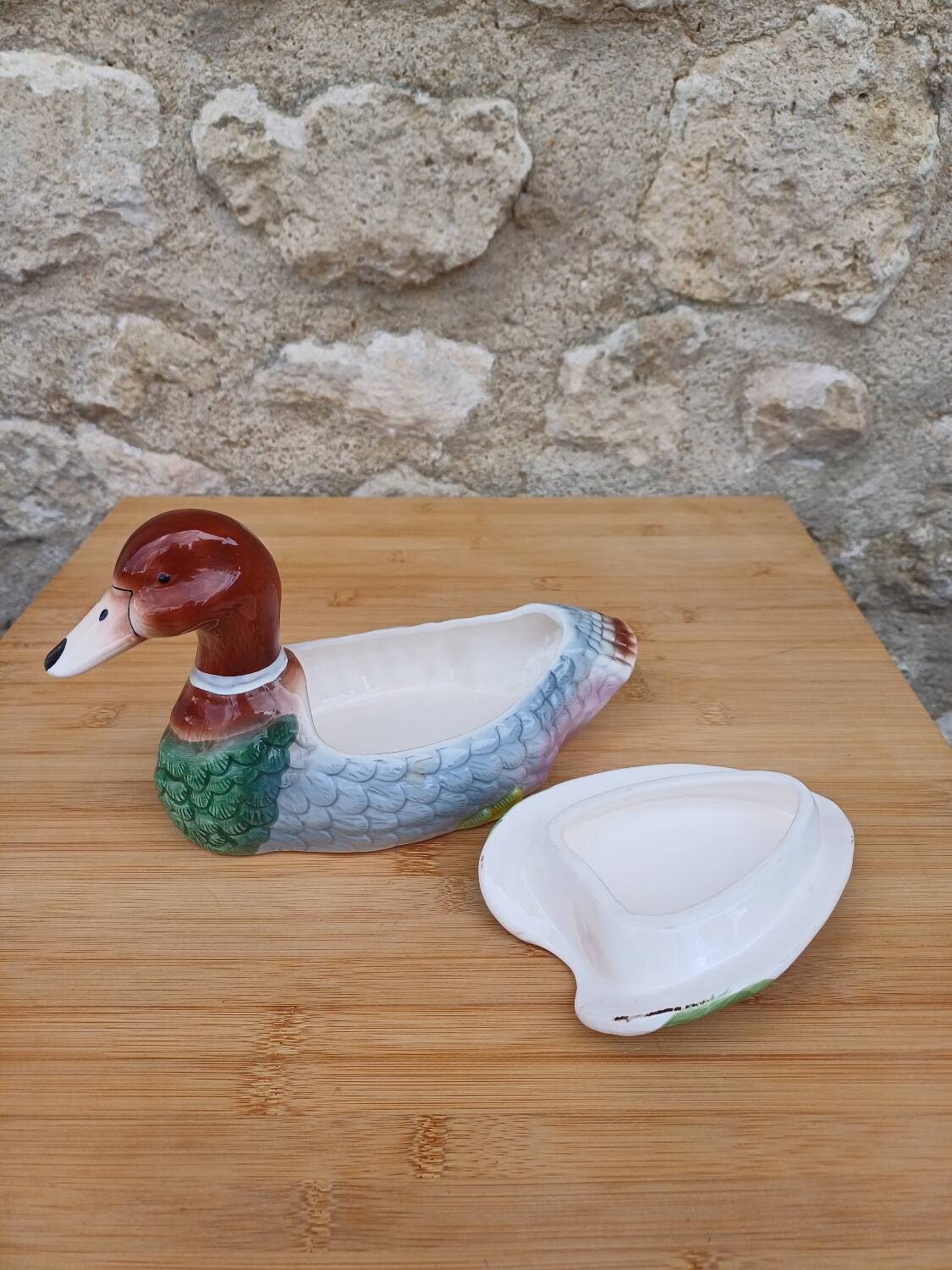 Boîte canard en céramique peinte à la main