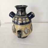 Stoneware vase with Art Deco geometric motifs signed Roger GUERIN