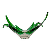Large green blown glass bowl – art glass centrepiece – 1960s/70s