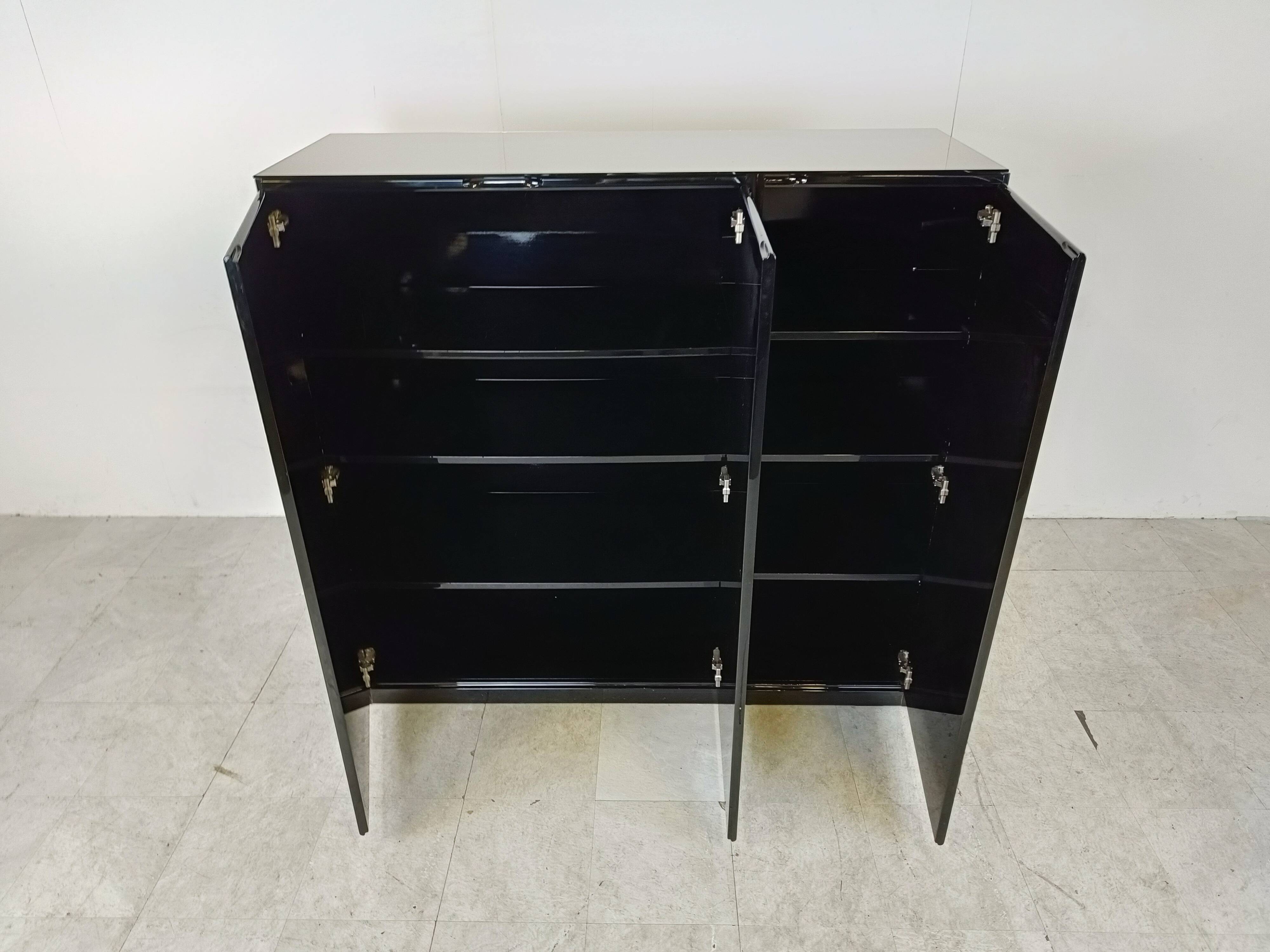 Black lacquered bar cabinet, 1970s