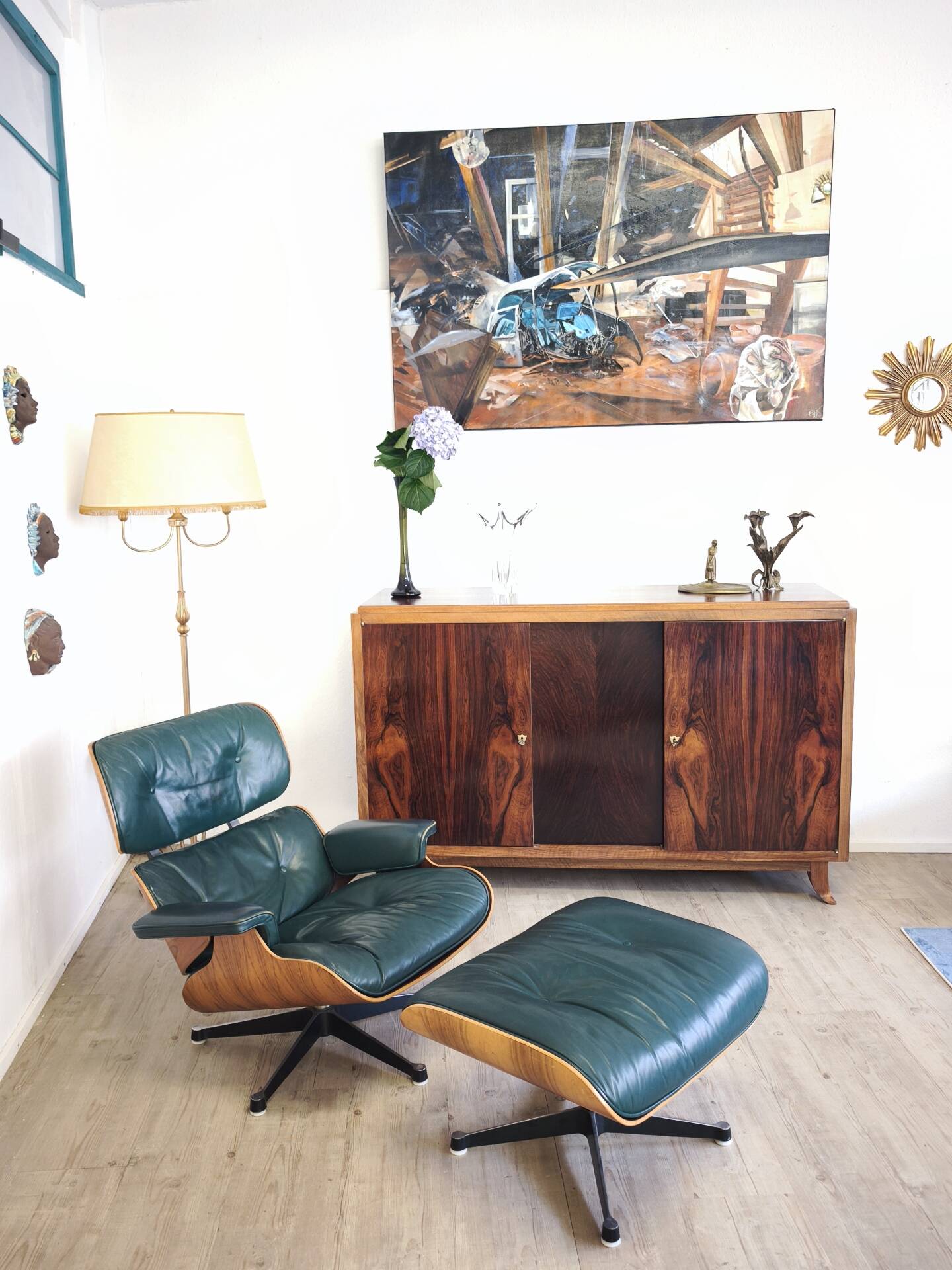 Fauteuils Lounge Eames ,production Herman Miller, avec ottoman. En cui