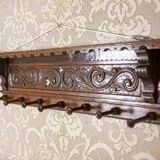 Early 20th Century Oak Coat Rack in Dark Brown, 1950s