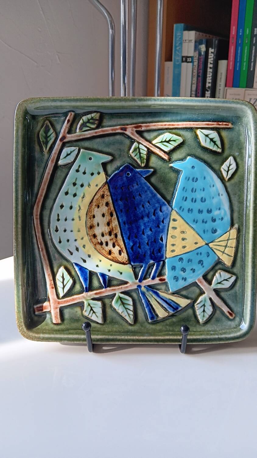 Ceramic plaque "the 3 birds" by Lisa Larson - Harlekin series