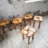 Set of 6 Olof Ottelin stools, Finland 1950.
