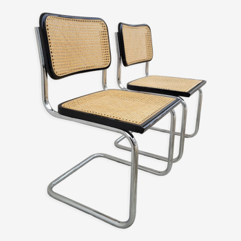 Paire de chaises B32 de Marcel Breuer signée Italy