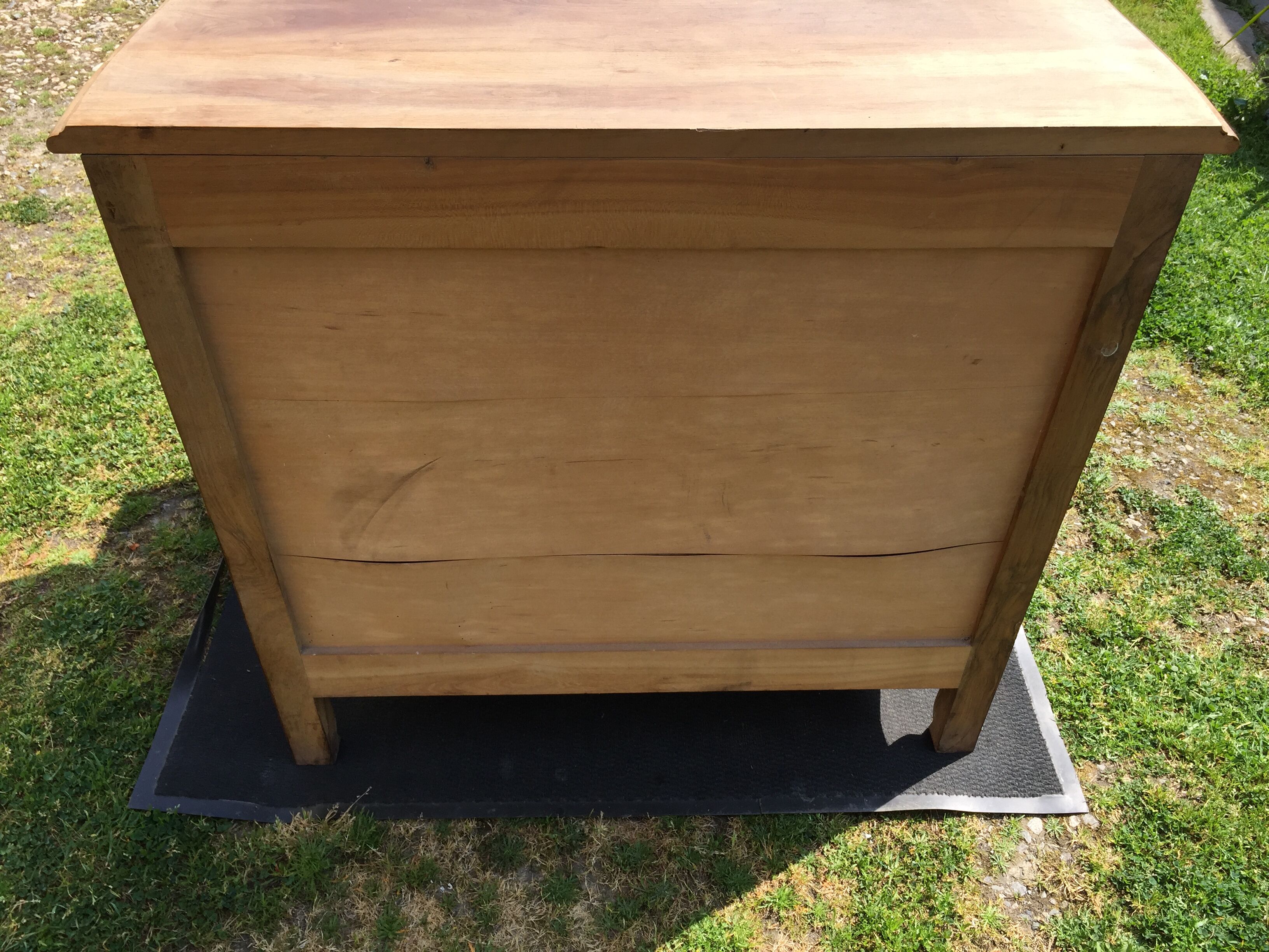Vintage neo-Louis XV chest of drawers in solid walnut with 3 drawers