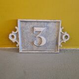 Antique french cast iron house number plate, from around 1900.