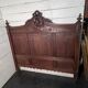 Antique solid oak headboard