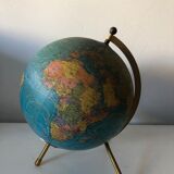 World map globe tripod vintage