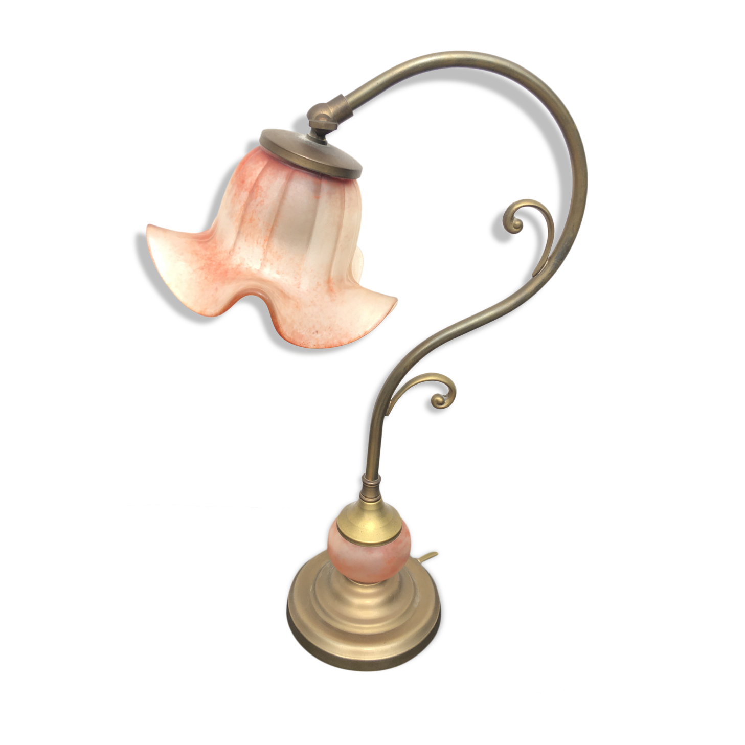 Opaline swan collar lamp