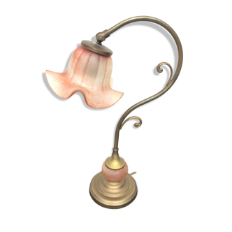 Opaline swan collar lamp