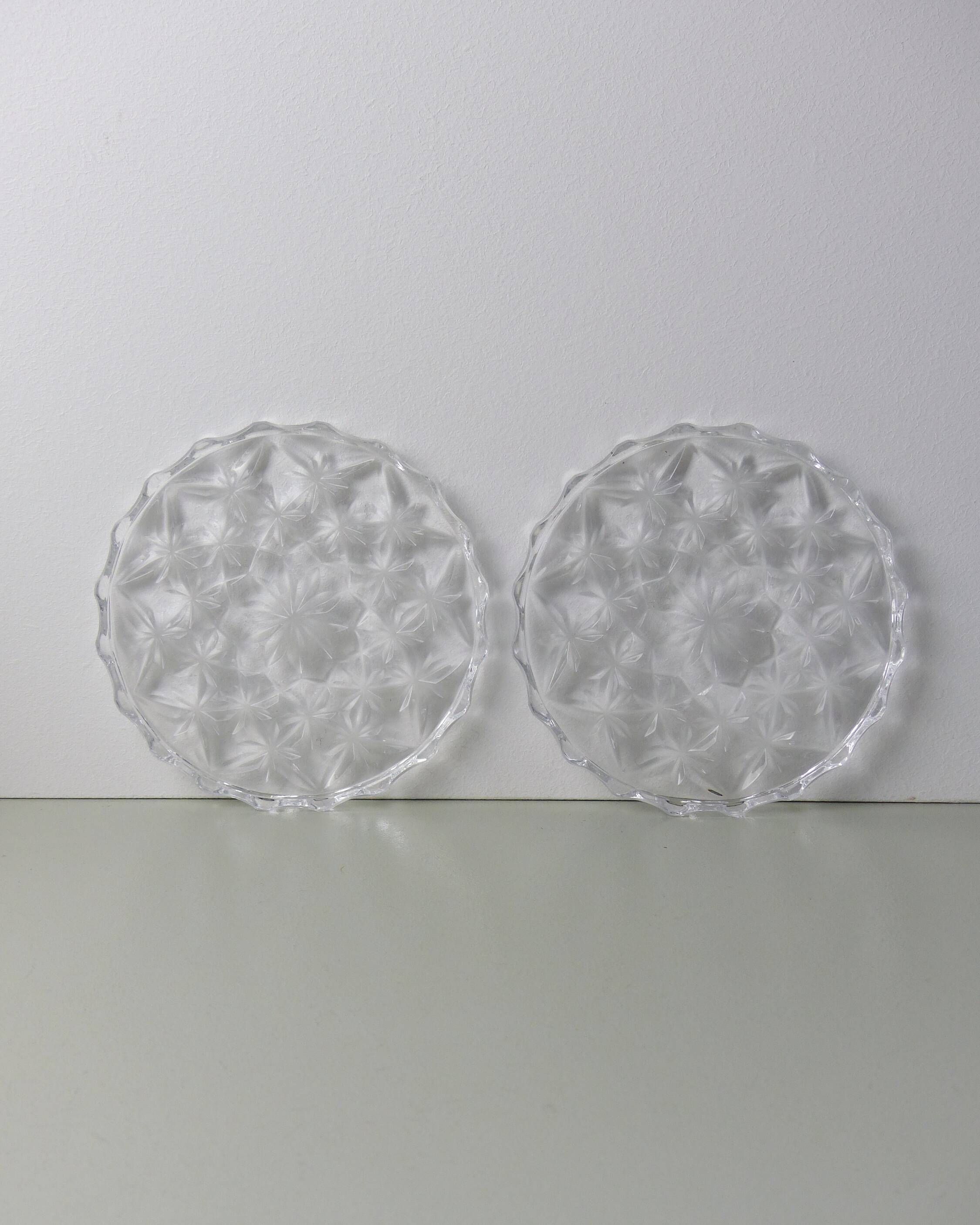 Set of 2 Arques crystal bottle coasters