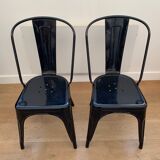 Pair of black A Tolix chairs