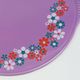 1970s CAKE PLATE staffel-keramik purple glaze with flower decor