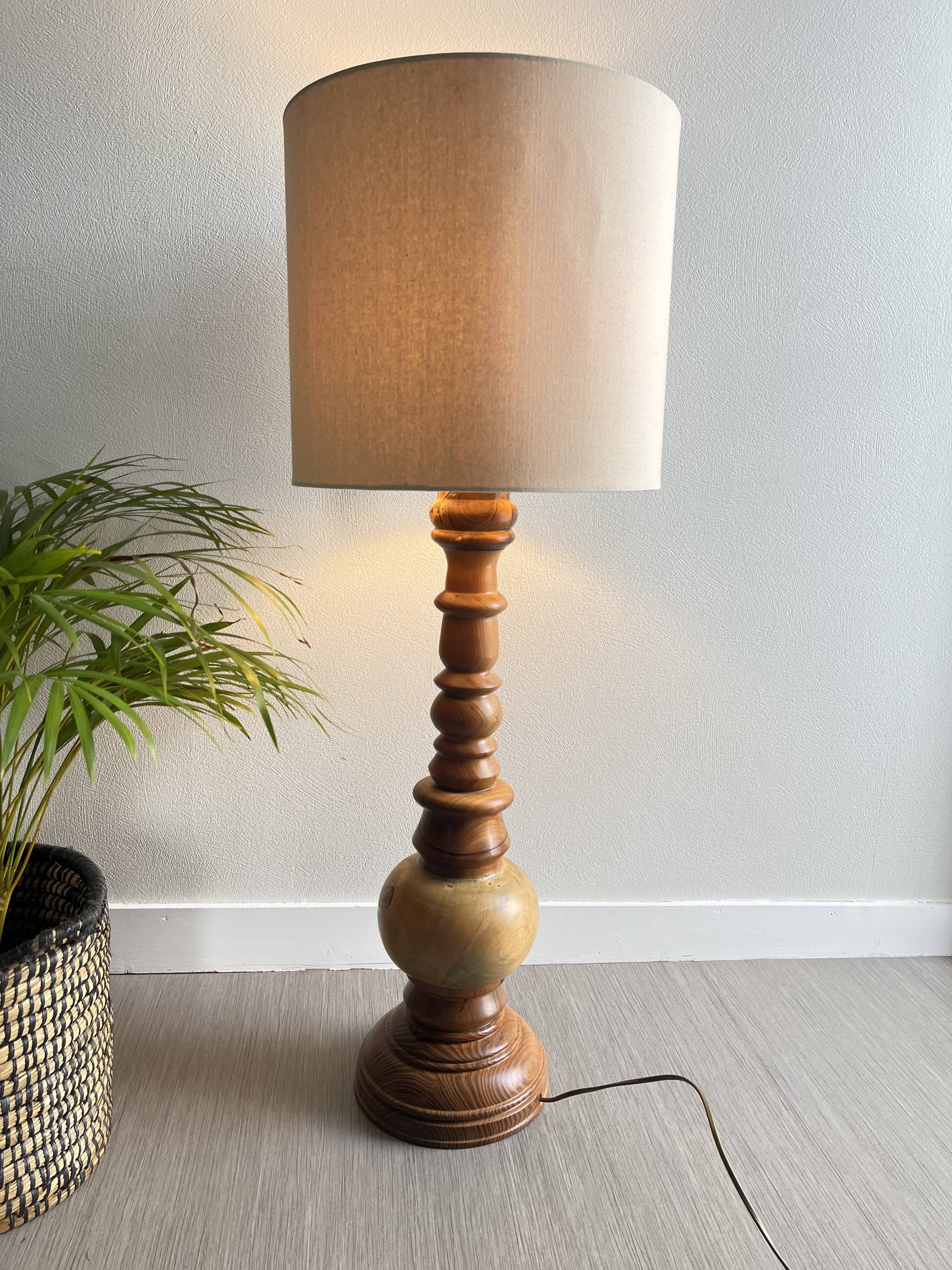 Vintage turned wooden lamp base
