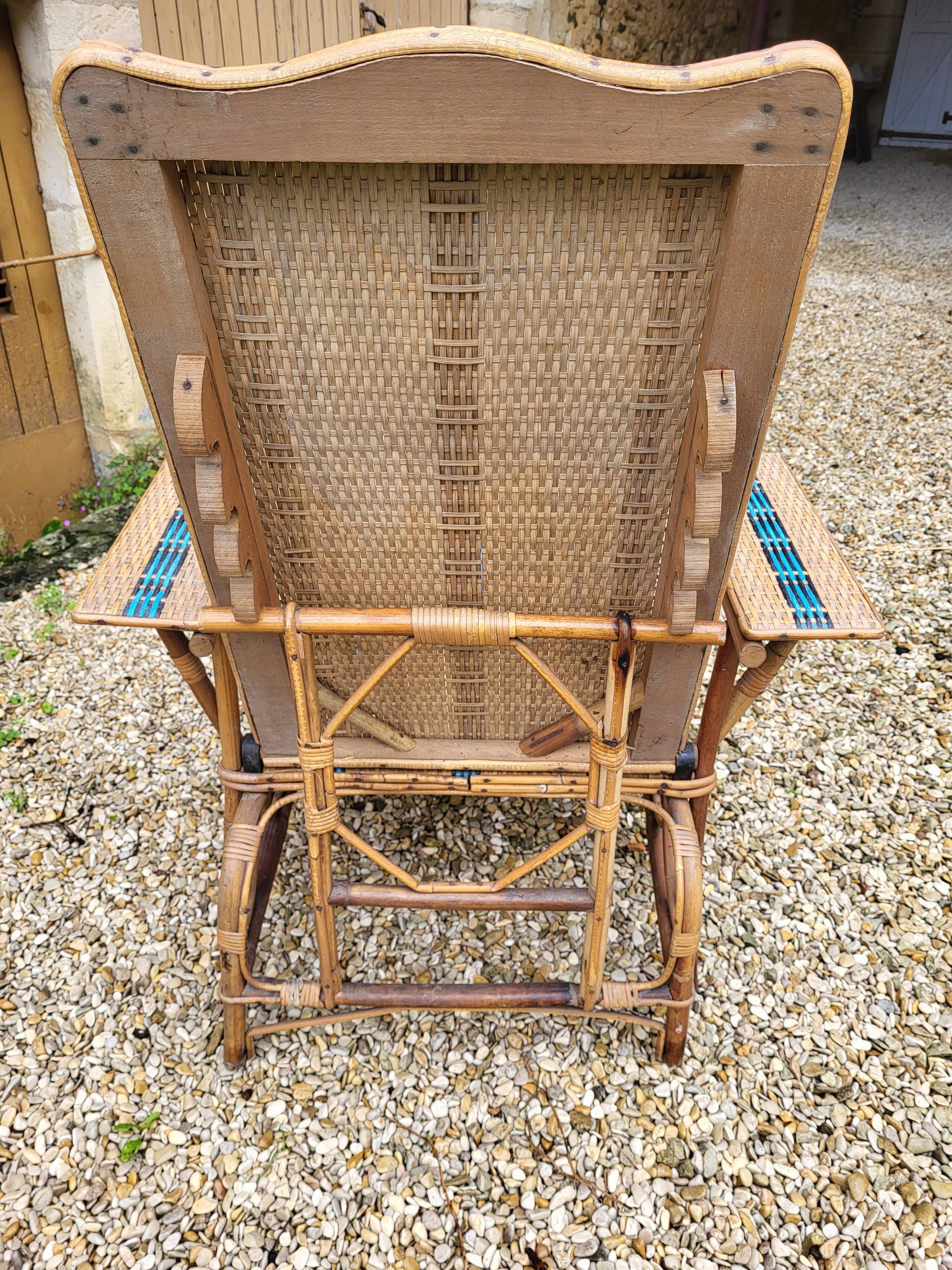 Rattan armchair / chaise longue