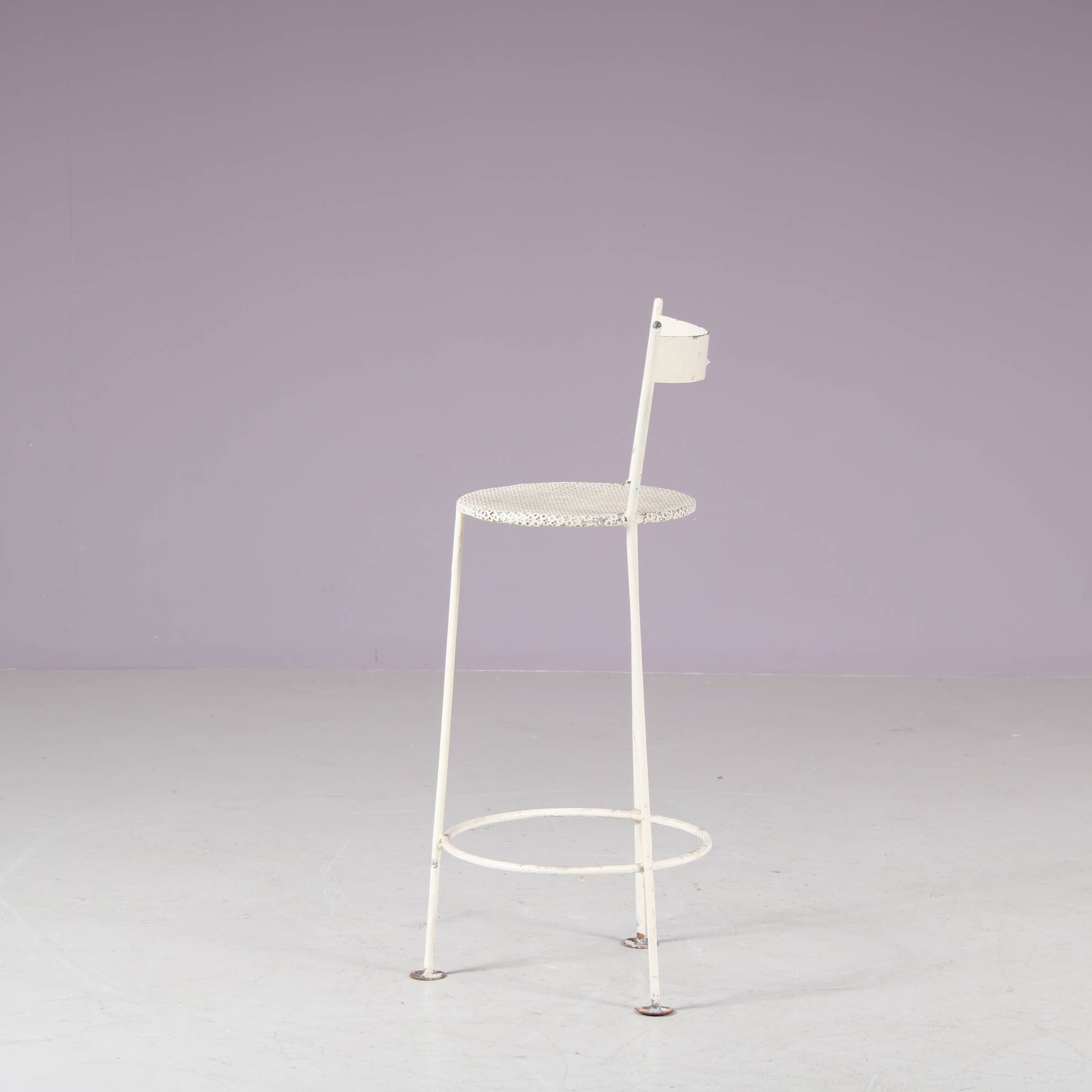 1950s Children stool in perforated metal, France