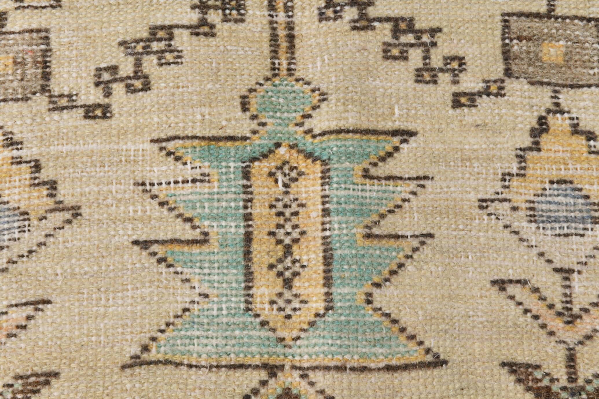 Tapis turc en laine jaune moutarde 4x8, fait main, 125x230 cm