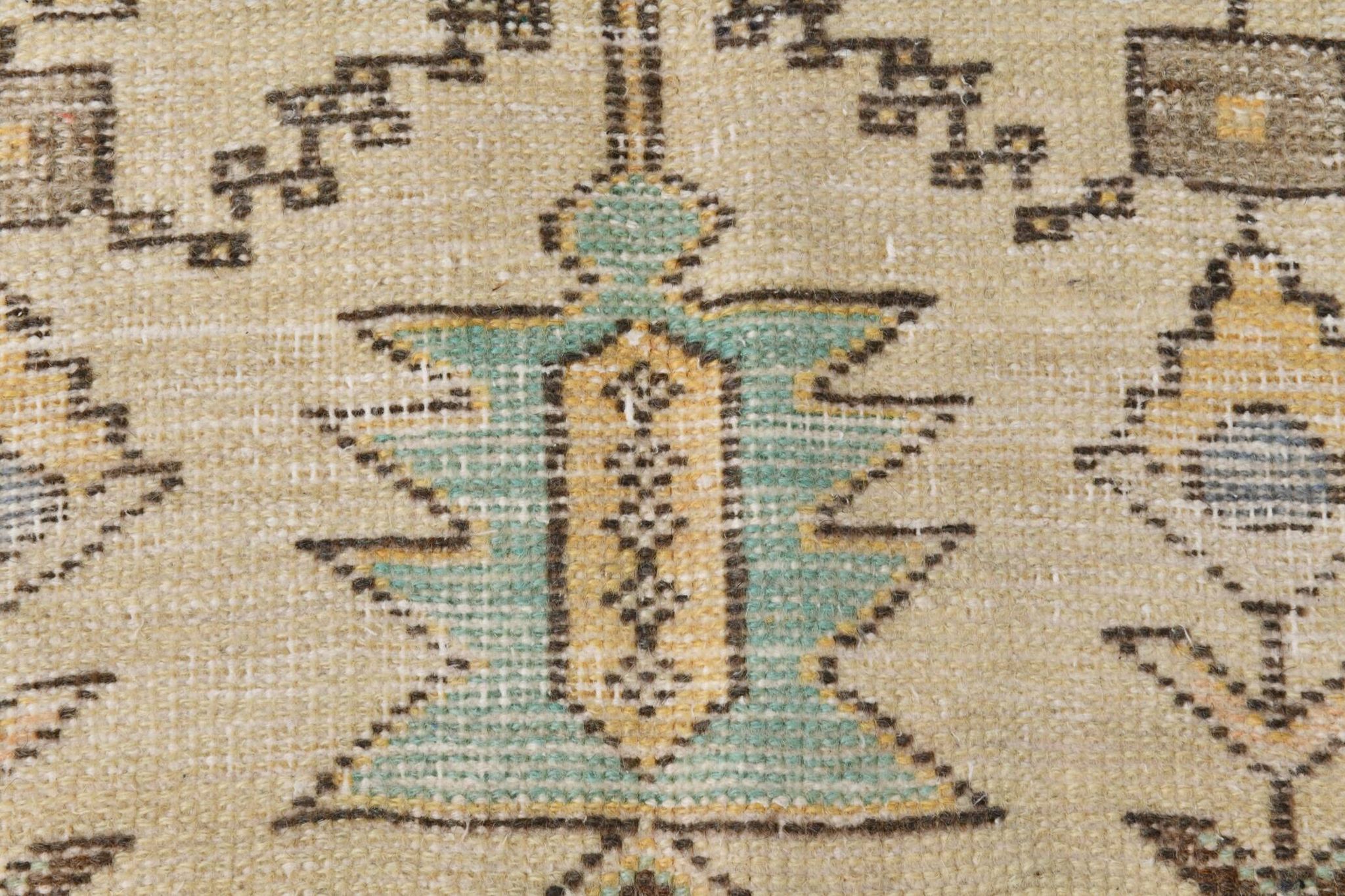 4x8 Mustard Yellow Wool Turkish Rug, Handmade Rug, 125x230Cm