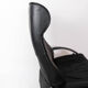 Easy chair with stool upholstered with black leather of Danish design, 1970s