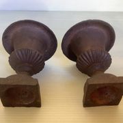 Pair of Médicis vase candlesticks in cast iron