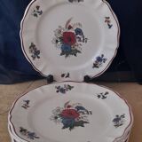 Set of 6 plates dessert model Agreste, flowers, from Sarreguemines, circa 1930